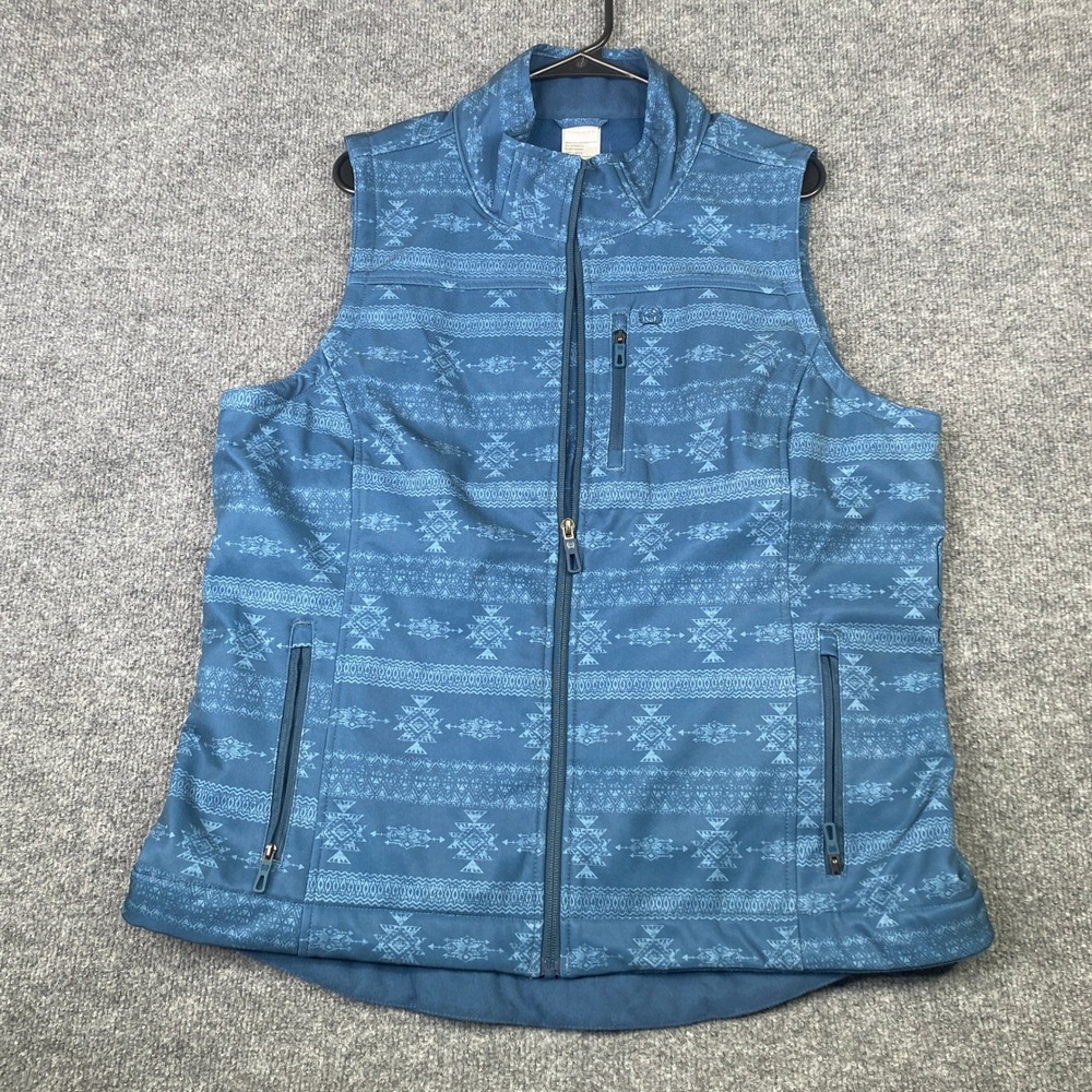 Cinch Womens Blue Southwestern Print Concealed Carry Bonded Vest XL EDC
